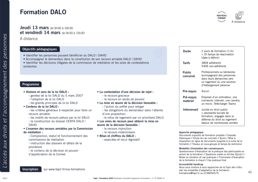 Catalogue de formations 2025 de la Fapil 5