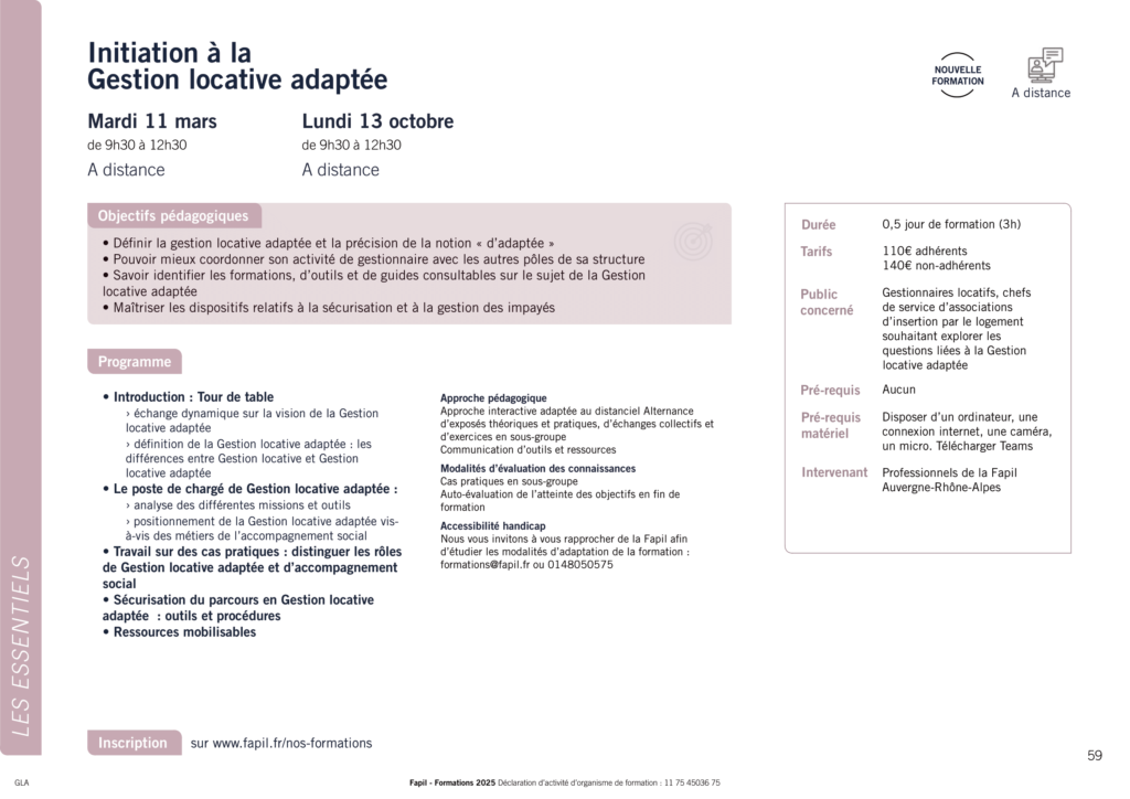 Catalogue de formations 2025 de la Fapil 6